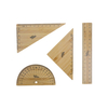 Eco-friendly Bamboo Ruler Set 4 Pack